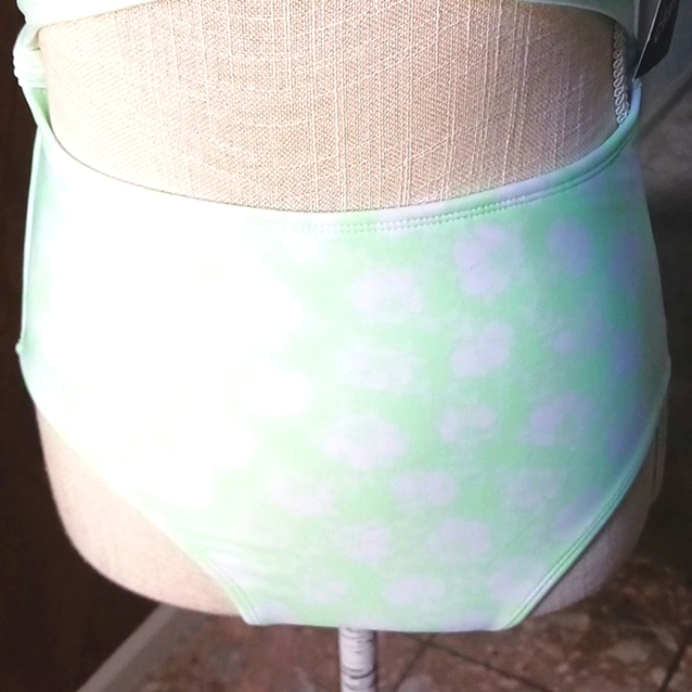 ART Class Girl's Fully Lined One Piece Swimsuit Neon Green/White Size XL - Picture 2 of 14